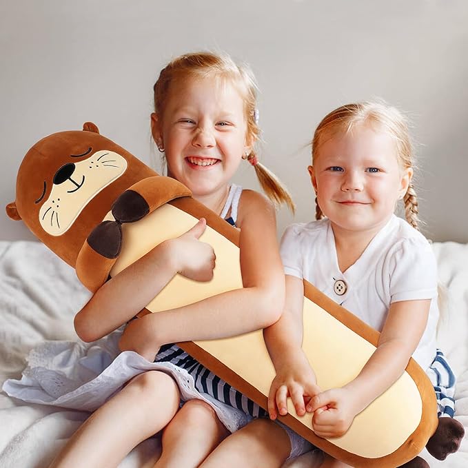 Large Otter Stuffed Animal,33.5” Long Otter Plush,Kawaii Plush Toys,Cute Plushies Animal Gifts,Animals Body Pillow Sleeping Hugging Pillow Cushion Doll for Kids Adults Birthday