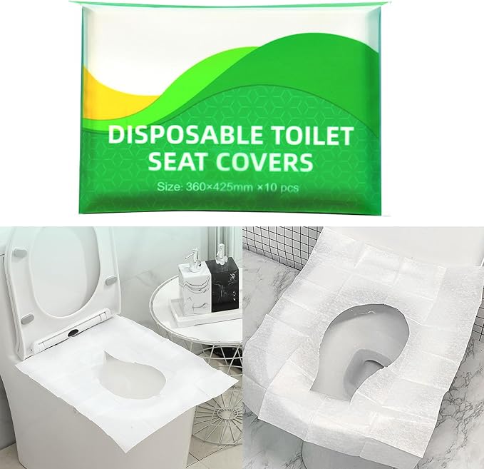 10PcsToilet Seat Covers Disposables Flushable Travel Disposables Toilet Seat Covers for Kids Potty Training Camping