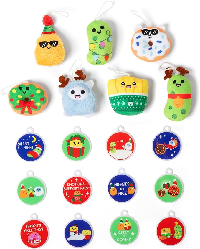 Emotional Support Advent Calendar by Relatable, Includes Mini Plush Toys and Ornaments, Fun Holiday Gift and Stocking Stuffer for Loved Ones of All Ages, Includes 24 Ornaments in Countdown Calendar