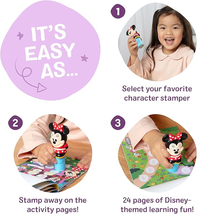 Melissa & Doug Sticker Wow!™ 24-Page Activity Pad and Sticker Stamper, 300 Stickers, Arts and Crafts Fidget Toy Collectible Character – Disney Minnie Mouse - for Kids Ages 3+ - FSC Certified