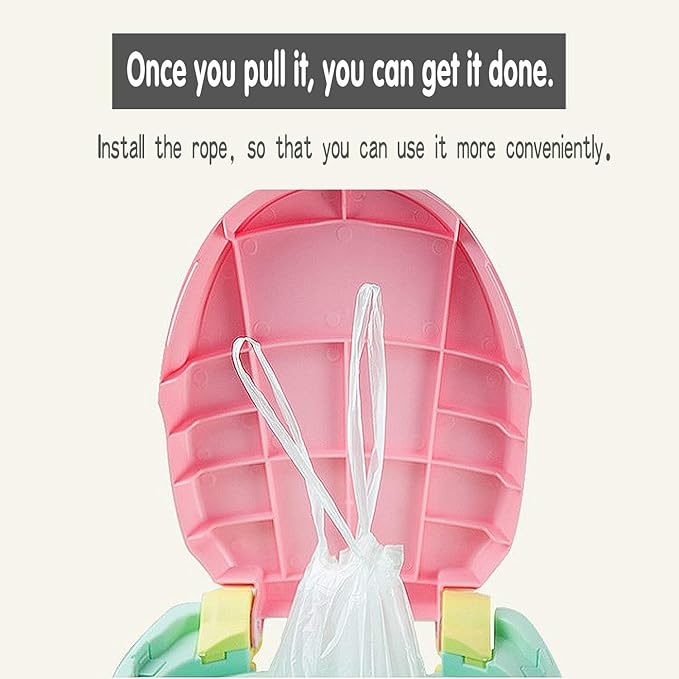 100 Pack Disposable Potty Liners with Drawstring, 17.3”×9.4” Universal Fit Potty Training Bags, Leakproof Tear-Resistant Toilet Seat Liner for Kids Toddlers, Travel Outdoor & Pet Waste Cleanup