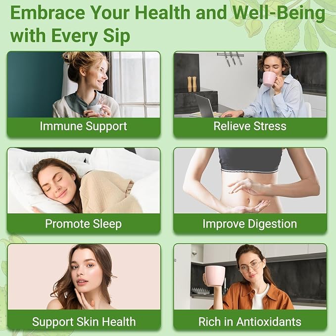 Soursop Leaves Tea Bags, Premium Soursop Graviola Leaves Herbal Tea, Pure & Natural Soursop Leaves for Digestion, Support Healthy Skin & Sleep, No Additives, Caffeine Free (100 Bags/2 Pack)