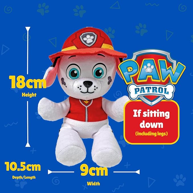 TY - Paw Patrol Collection, Marshall, All the Heroes of the Puppy Team in Floppy Version, Soft Plush to Collect, Gift Idea for Young and Old - 20 cm - T44018