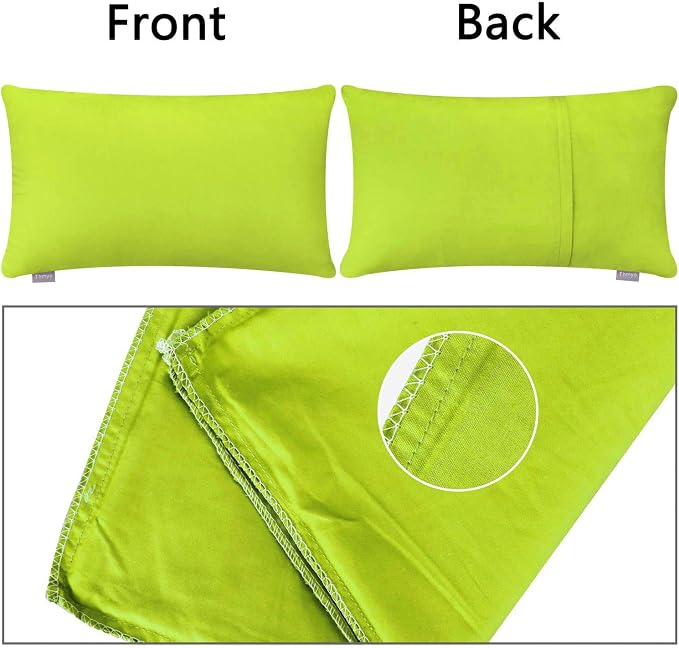 Thmyo 4-Pack 100% Cotton Lumbar Comfortable Solid Decorative Throw Pillow Case, Rectangle Cushion Cover Pillowcase Sublimation Blank Pillow Covers DIY Throw Pillowcase(12x20inch/30x50cm,Light Green)
