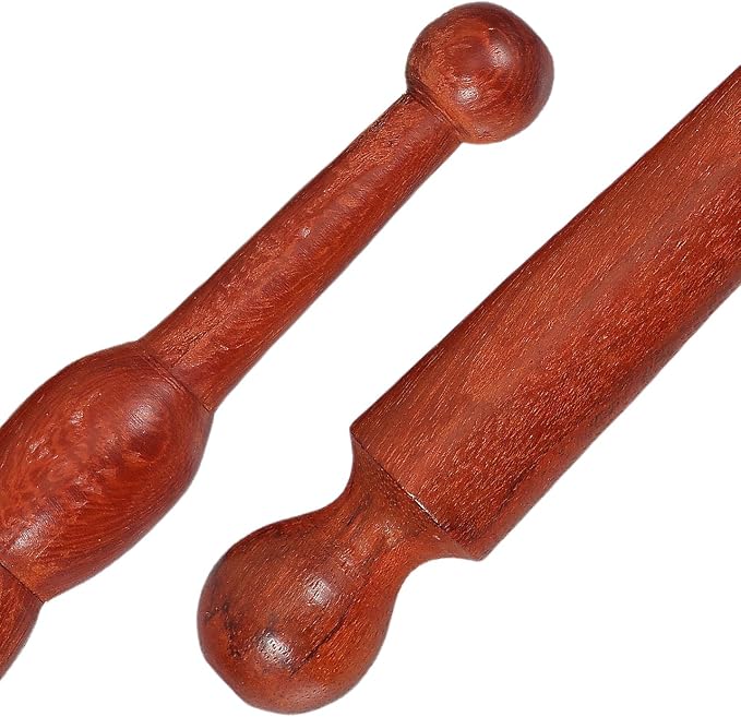 LALAFINA 4pcs Wood Foot Massage Stick Travel Manual Acupressure Pen Thai Reflexology Tools for Face Neck Back Waist Massager Trigger Points