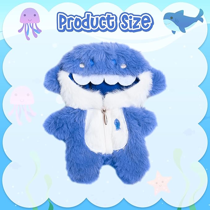 Clothes Fit for 17CM Doll, Fashion Doll Clothes Outfit Set Cute Theme Designer Toys Dress Accessories for Collector Fans Display (Blue Shark)