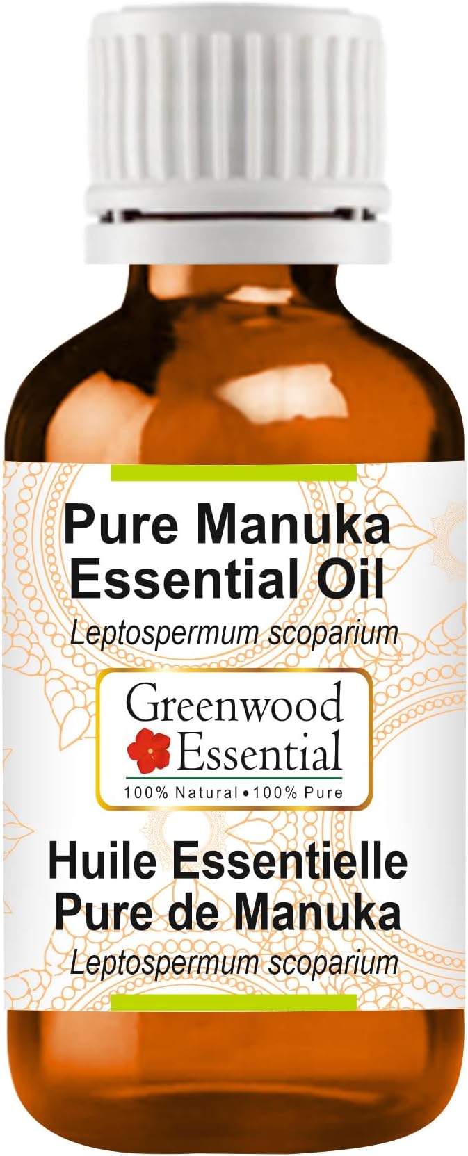 Greenwood Essential Manuka Essential Oil (Leptospermum scoparium) Pure | Non-Sticky | Non-Greasy | Lightweight | Men & Women | All Skin Types | Steam Distilled 50ml (1.69 oz)