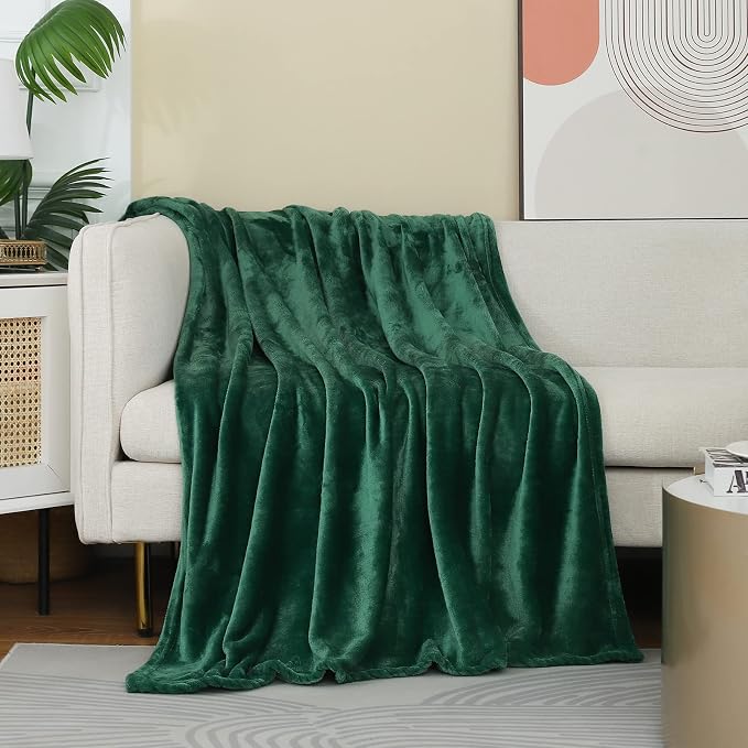 Forest Green Fleece Plush Throw Blanket 90"x90"for Couch Fuzzy Cozy Flannel | Super Soft Lightweight Microfiber Blanket for Sofa Bed bedroom Home Decor All Season,Birthday Gifts for Women Mom Adult