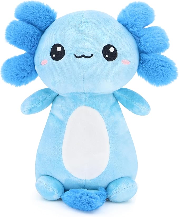 Axolotl Plush, Cute Pink Axolotl Stuffed Animals, Kawaii Soft Plushies Pillow Toy Plushie Gifts for Girls Kids Decor (Blue)