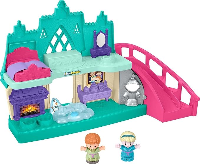 Fisher-Price Disney Frozen Arendelle Castle Playset with Lights & Sounds Little People, 2 Character Figures, Toddler Toys (Amazon Exclusive)
