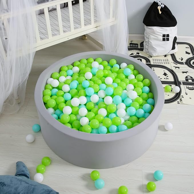 GOGOSO Ball Pit Balls for Toddlers, Green Balls for Ball Pool Birhtday Party Girls Kids with Storage Bag, 2.17inches 100pcs