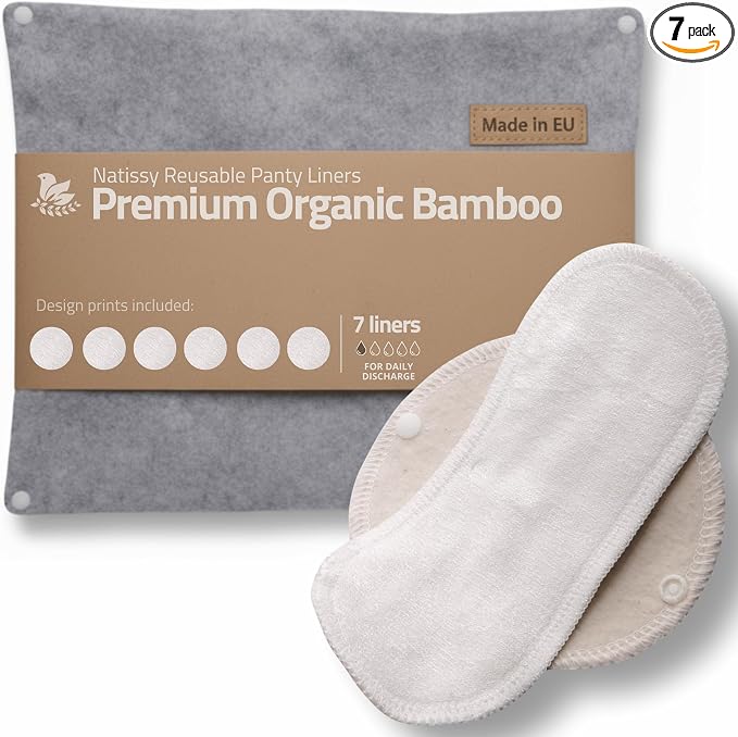 Made in EU - Ultra-Light Reusable Panty Liners (Small, 7-Pack) – High-Temp Washable Cloth Panty Liners for Women & Teens – Breathable Organic Viscose Keeps You Fresh & Dry for Daily Vaginal Discharge