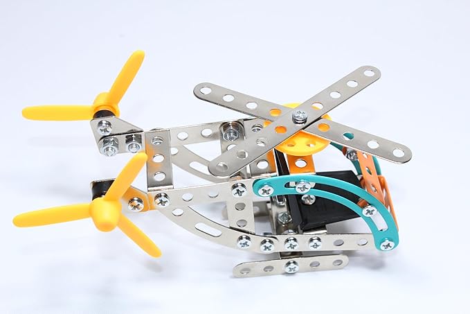 STEM Helicopter Building Kit for Kids Ages 8-12 | Metal Erector Set Engineering & Construction Toy | Educational DIY Model Kit for Boys & Girls | STEM Learning Toy Gift