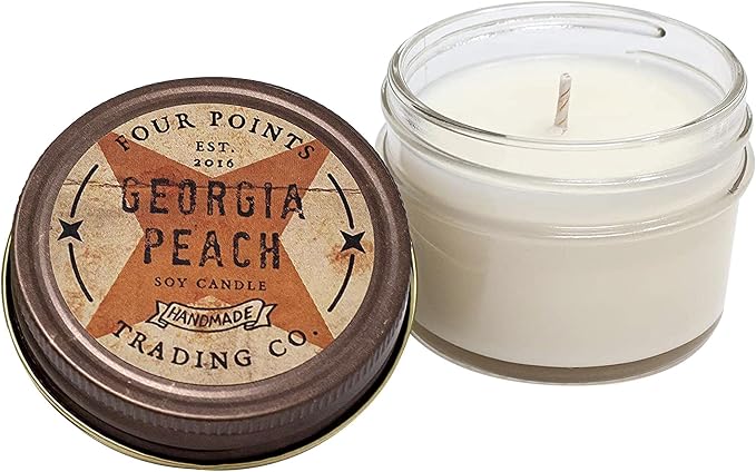 Fresh Georgia Peach Scented Candle with Jar - Soy Candle - Aromatherapy Candle - Great for Birthday, Wedding, Grandma, Mom, Women, Teacher Gifts, and Gift Baskets, Apartment Decor (4 Oz) | Aromatherapy, With Jar, Great for Birthday, Wedding, Grandma, M...