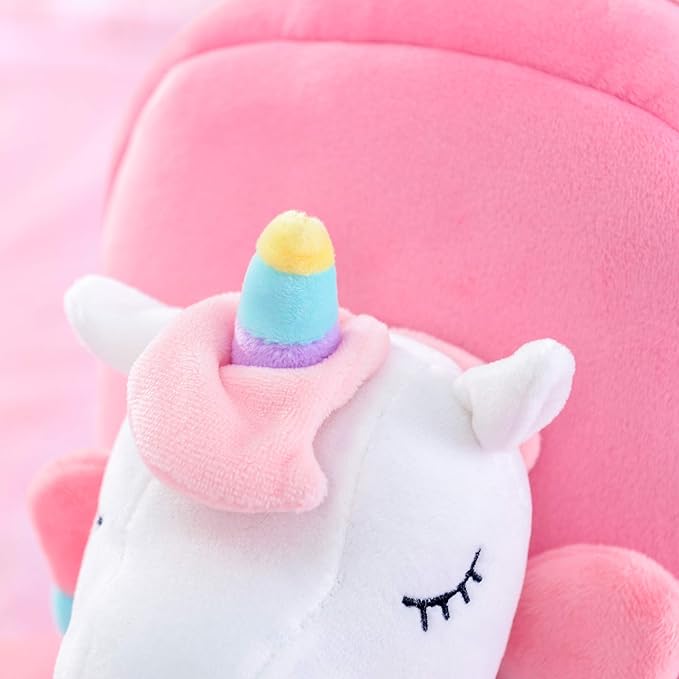 Gloveleya Unicorn Kids Backpack – Soft Plush Toddler Backpack for Girls, Cute Back-to-School Gift, Preschool Bag for Snacks, Toys & Books, Travel & Everyday Use, 9 Inches