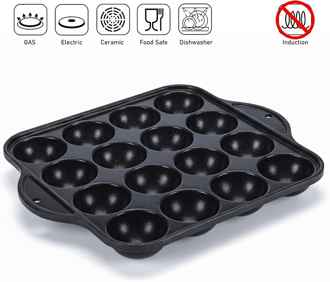 COOKKING - TAKOYAKI Nonstick Grill Pan/Cooking Plate, Made in Korea