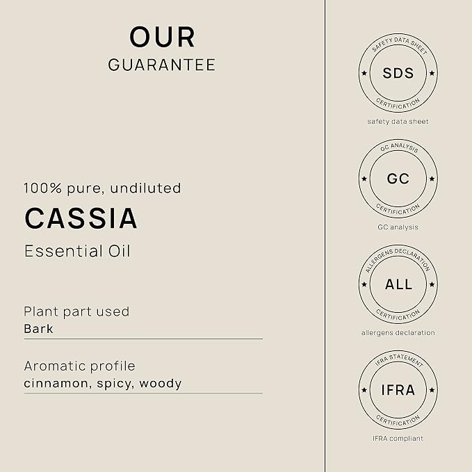 VINEVIDA Cassia Essential Oil 32 oz - Undiluted Candle Scent DIY Scents for Candlemaking Bulk Soap Making