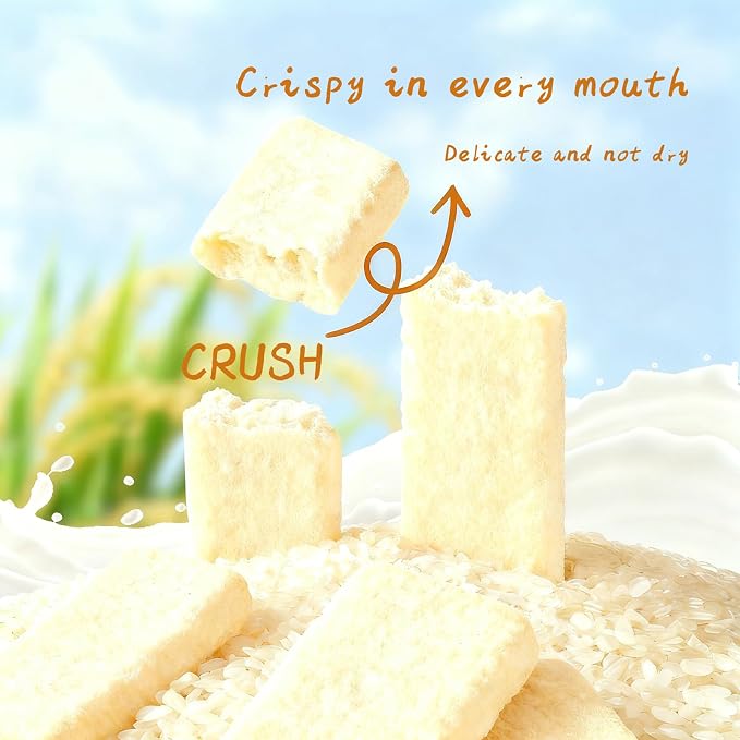 XCVFDVOR milk classic rice snack - individually packaged rice crackers with rich milk flavor - crispy rice cakes 240g/8.46oz