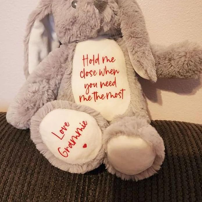 Custom Plush Bunny Keepsake Toy Hold Me Close Worry Hug Rabbit Personalized Stuffed Animal Doll Baby Shower Birthday Gift