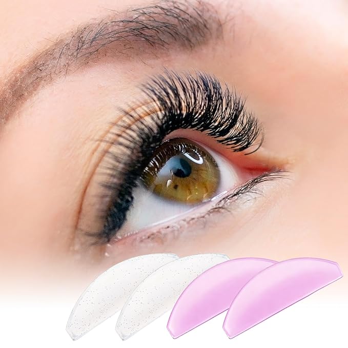 4Pcs Lash Lift Pads, 1mm Ultra Thin Korean Flat Lash Lift Shields for NO.1 Perm Sticky Glueless Lashes Lifting Shield for Perming Soften Lashes Thoroughly Eyelash Curlers