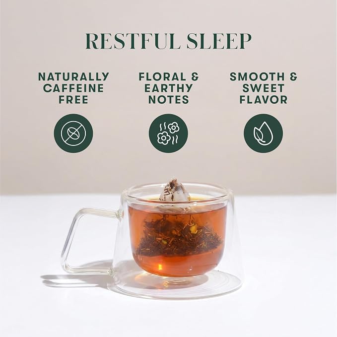 Luxmi Estates Organic Valerian Root, Chamomile, & Lavender Loose Leaf Tea 50g/1.76oz (25 cups) for Sleep | Caffeine Free Wellness Sleep Tea