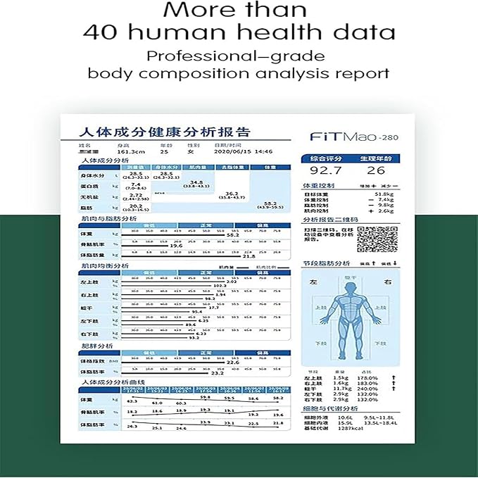 10.1 inch HD Touch Bioimpedance Analysis Machine Ultrasonic Height Test Body Composition Weight Control Fat Analyzer Health Ma