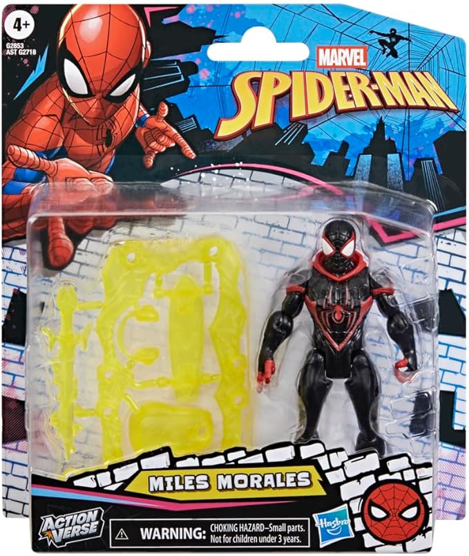 SPIDER-MAN Marvel ActionVerse Miles Morales Action Figure & Accessories, 4.5-Inch (11.4 CM) Super Hero Toys & Figures for Kids, Ages 4+