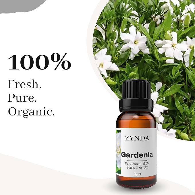 Gardenia Essential Oil - 100% Pure & Natural | Gardenia Oil for Diffuser, Skin & Body | Organic Essential Oils | Luxurious Floral Aroma for Relaxation, Aromatherapy & Massage - 10ml
