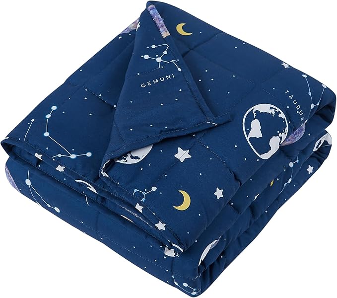 Weighted Blanket - 5 lbs Navy Starry Sky Heavy Blanket - Small Size Breathable Lap Blanket(36"x48", 5 lbs)