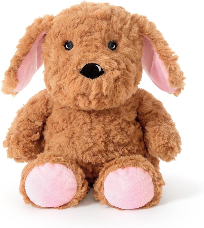 Ditucu Original Golden Retriever Microwavable Weighted Stuffed Animal Heated Dog Plush for Warmth Comfort Period Cramps Pain Plushies Toys Gifts for Kids Adults Dark Brown 9 inch