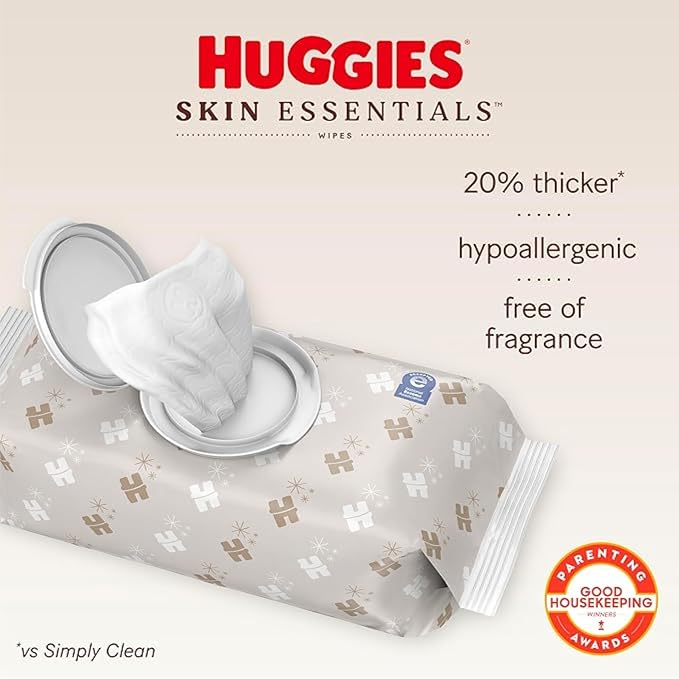 Bundle of Huggies Diaper Bag + Little Snugglers Baby Diapers+ Skin Essentials Baby Wipes