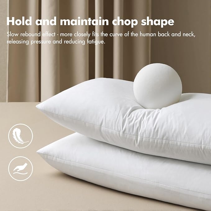 MIULEE Feather Pillow Insert 14x36, Throw Pillow with Cotton Cover | Fluffy and Plump, Decorative Pillows for Sofa Bed Couch, Double-Layer Down-Proof Cotton Cover