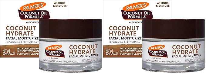 Palmer's Coconut Oil Formula Coconut Water Face Moisturizer, 1.7 Ounce Jar, (Pack of 2)