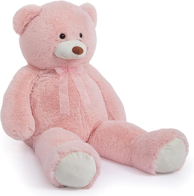 HollyHOME Giant Teddy Bear 4Ft Big Teddy Bear Stuffed Animal Birthday Valentines Day Plush for Kids and Girlfriend 48 inch Pink