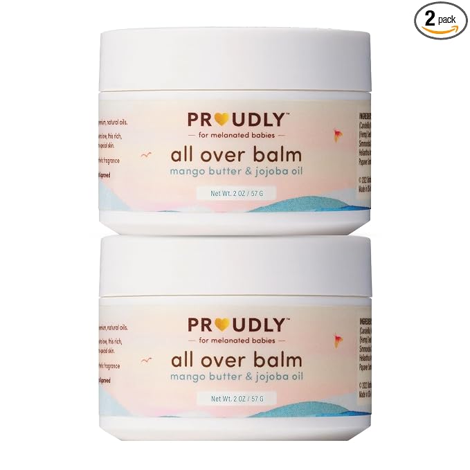 PROUDLY All Over Balm by Gabrielle Union & Dwyane Wade, Helps Relieve Cradle Cap & Eczema, for Black & Brown Babies, Dry, Sensitive Skin, Frangrance Free, 2-Pack (2 oz each)