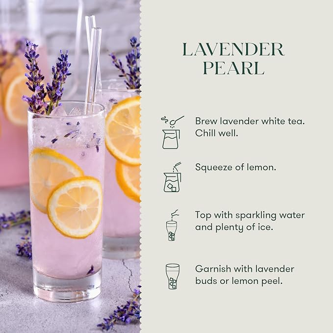 Luxmi Estates Lavender Valley Lavender Tea (25 Tea Bags) Low Caffeine Tea Bags For Relaxing, Calming, and Stress Relief, With Darjeeling Makaibari White Tea