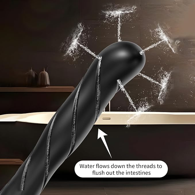 Shower Enema Douche Nozzles, 5 Holes Water Spray, Silicone, Black