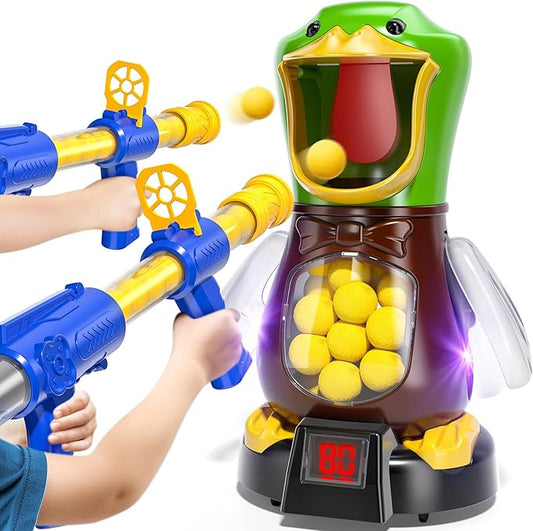 Duck Shooting Toys for Kids 3-5 Years, 2 Packs of Foam Shooting Toy with Movable Shooting Game, Interactive Competition Game Gifts for Boys and Girls Ages 6 7 8 9+ Years Old