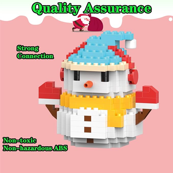 Christmas Building Blocks Compatible for Lego Christmas Snowman Micro Blocks Stacking New Toys Holiday Present Box New Year Gifts for Kids Ages 6+ Boys and Girls(Snowman)