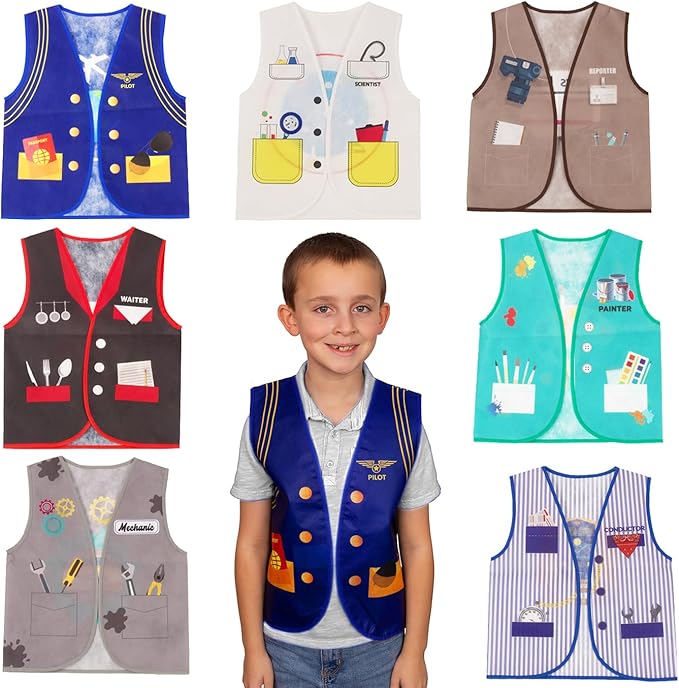 Tigerdoe Dress Up Clothes - 7 Pc - Pretend Play School Set - Career Costumes - Kids Role Play Costume - Occupation Costume