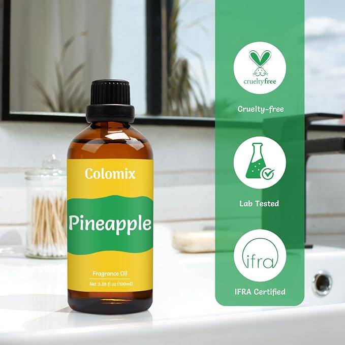 100ml Pineapple Fragrance Oil, Premium Essential Oils for Diffusers for Home - Candle Scents for Candle Making, Soap Making Supplies and More DIY Project, Gift Scented Oils