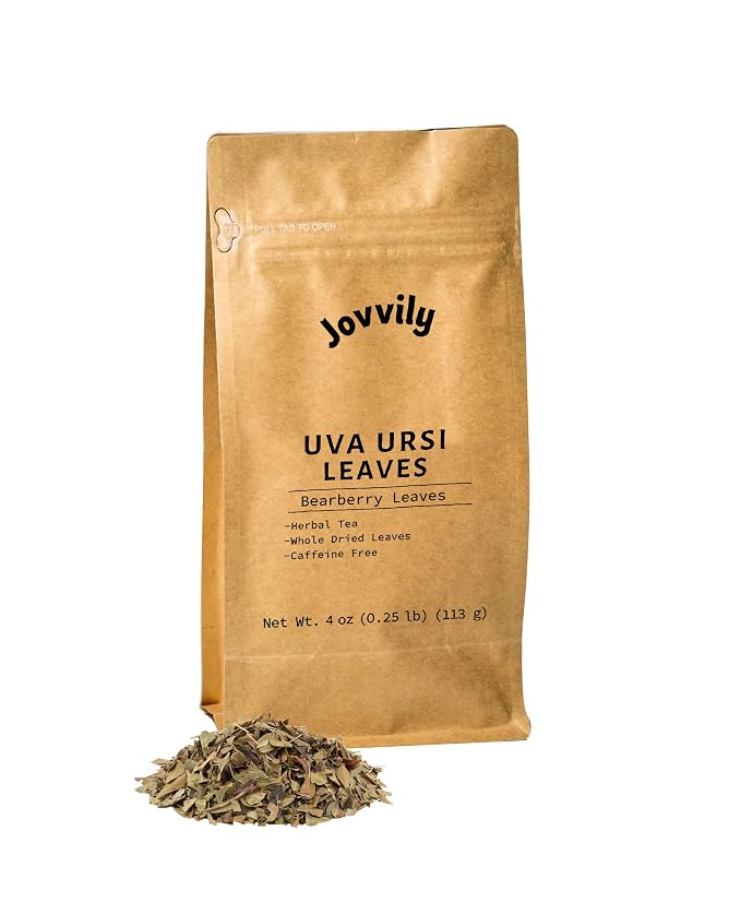Jovvily Uva Ursi Leaves, Dried Whole Bearberry, Herbal Tea (4 Ounces)