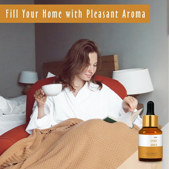Citrus Amber Fragrance Oil, MitFlor Hotel Collection Diffuser Oil, Large Size Premium Fragrance Oil for Soap & Candle Making, Essential Diffuser Oil for Home Fragrance, 30ml