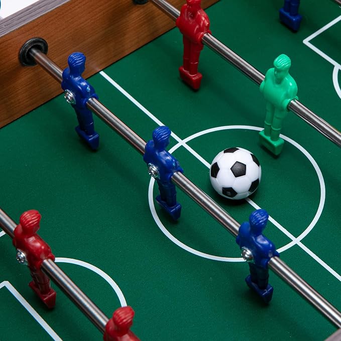Mini Foosball Table for Family Night Creative Gift for Football Lovers Wooden Tabletop Game for Travel Party Time Nice Deco for Sport & Bar Room