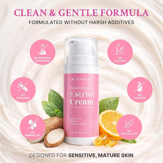 Bioidentical Estrogen Cream for Women with E3 - Menopause Skin Support Body Moisturizer with B5, Wild Yam, Vitamin C & CoQ10 - Up to 100 Pumps Supply