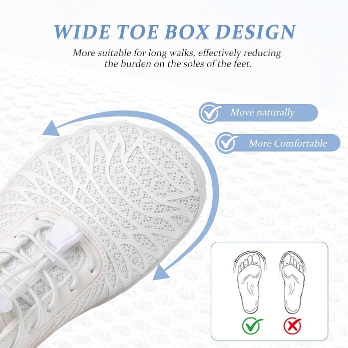 Barefoot Shoes for Women & Men, Grounded Walking Hiking Barefoot Shoes, Wide Toe Box Non-Slip Water Athletic Footwear, Comfortable Vitality Barefoot Footwear, Trail Running Sneakers Unisex