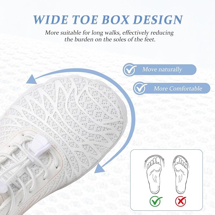 Barefoot Shoes for Women & Men, Grounded Walking Hiking Barefoot Shoes, Wide Toe Box Non-Slip Water Athletic Footwear, Comfortable Vitality Barefoot Footwear, Trail Running Sneakers Unisex