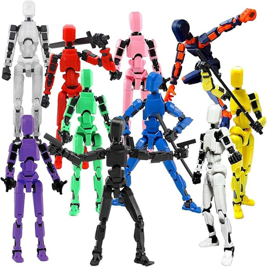 T13 Action Figure Set, 10PCS Robot 3D Printed Toys Lucky Titan 13 Action Figure with Multiple Accessories, Dummy 13 Multi-Jointed Movable, Gifts for Boys and Girls (Assembly Completed)