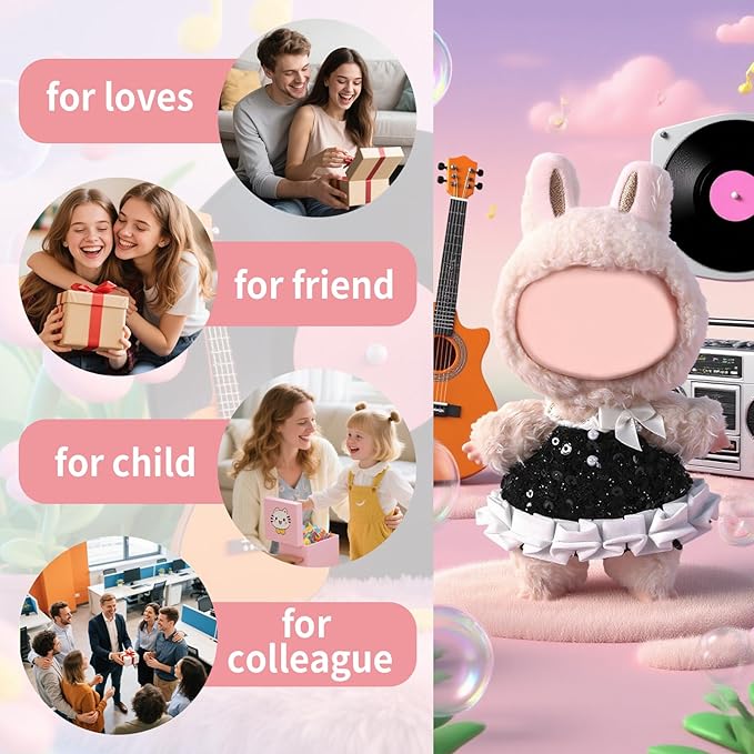 Coolcandy 17cm Doll Clothes, Fashionable Dolls Outfit with Accessories Suit, Stylish Adorable Dolls Clothes Set, Soft Fabric, Detailed Stitching(Doll Not Included)