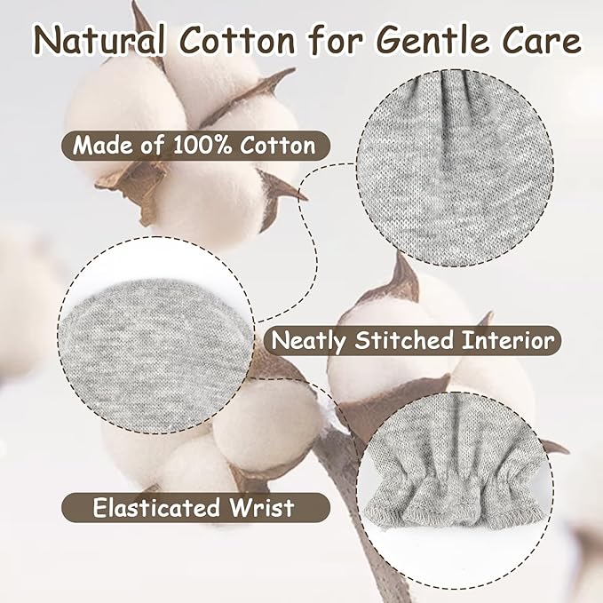 8 Pairs Baby Mittens No Scratch, Skin-friendly Cotton Newborn Infant Gloves, Baby Girl Boy Must Haves Essentials 0-6 Months